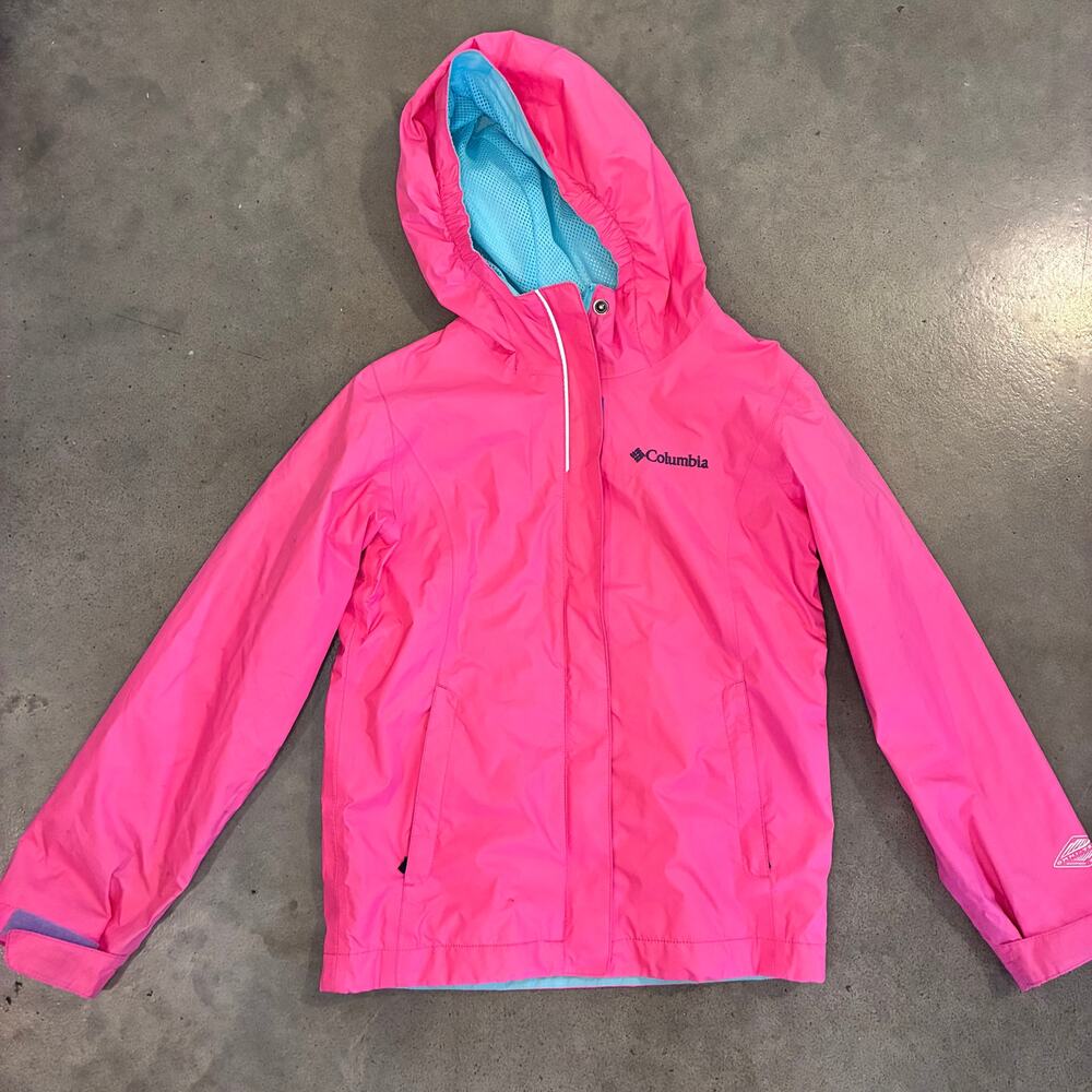 Columbia Sportswear pink lightweight rain jacket outerwear Youth girls Small